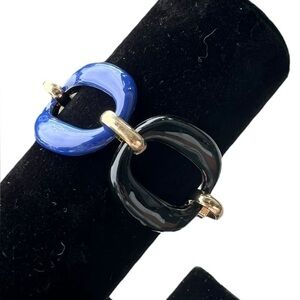 3/$25 And Lovely Gold and Blue/Black Enamel Link Bracelet